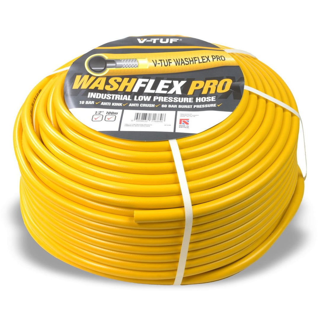 V-TUF BF12100 Washflex Pro Water Supply Hose 100m, 1/2" Flexible Hose for Reliable Water Supply