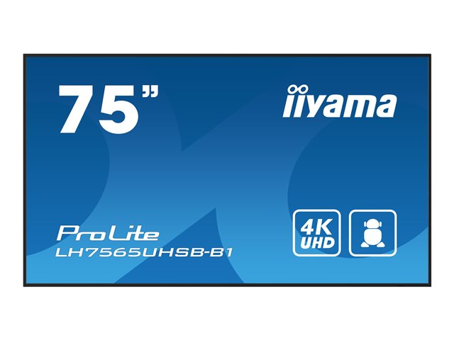 TieDex UK iiyama ProLite LH7565UHSB-B1 75" Class (74.5" viewable) LED-backlit LCD display - 4K - for digital signage