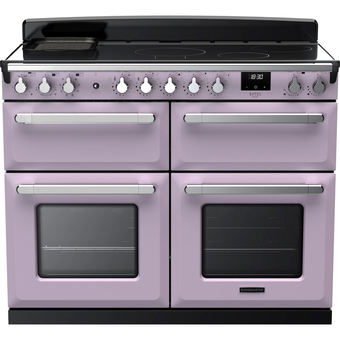 Rangemaster Estel Deluxe ESDLB110EIPHTH/CM1 110cm wide Electric Range Cooker with Induction Hob - Heather / Chrome
