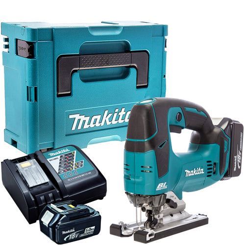 Makita DJV182Z 18V Brushless Jigsaw with 2 x 5.0Ah Batteries &amp; Charger in Case