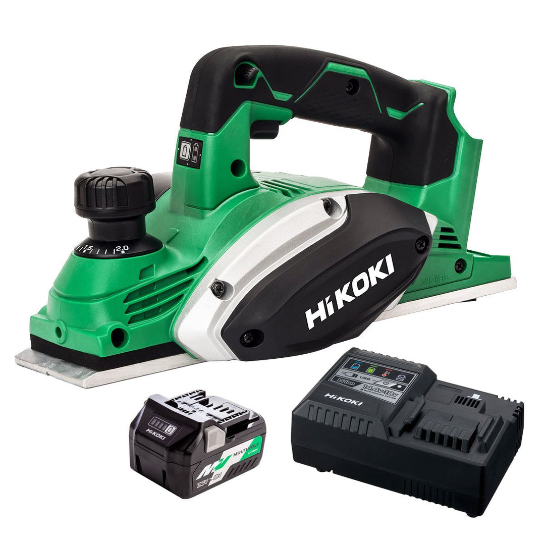 Hikoki P18DSLW4Z 18V Cordless 82mm Planer with 1 x 2.5Ah/5.0Ah Battery & Charger