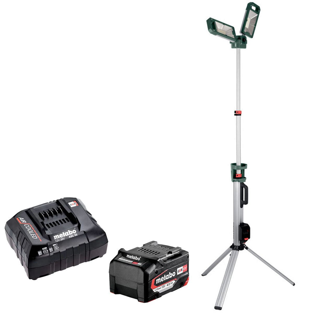 Metabo BSA 18 LED 5000 DUO-S 18V Tripod Site Light with 1 x 4.0Ah Battery & Charger