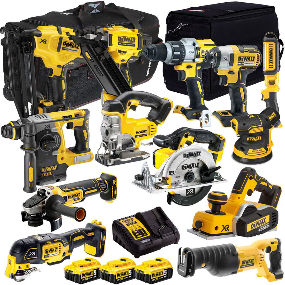 Dewalt 18V 13 Piece Power Tool Kit with 3 x 5.0Ah Battery & Charger T4TKIT-12846