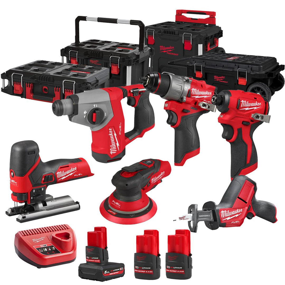 Milwaukee 12V 6 Piece Power Tool Kit with 3 x Batteries T4TKITM - 18497
