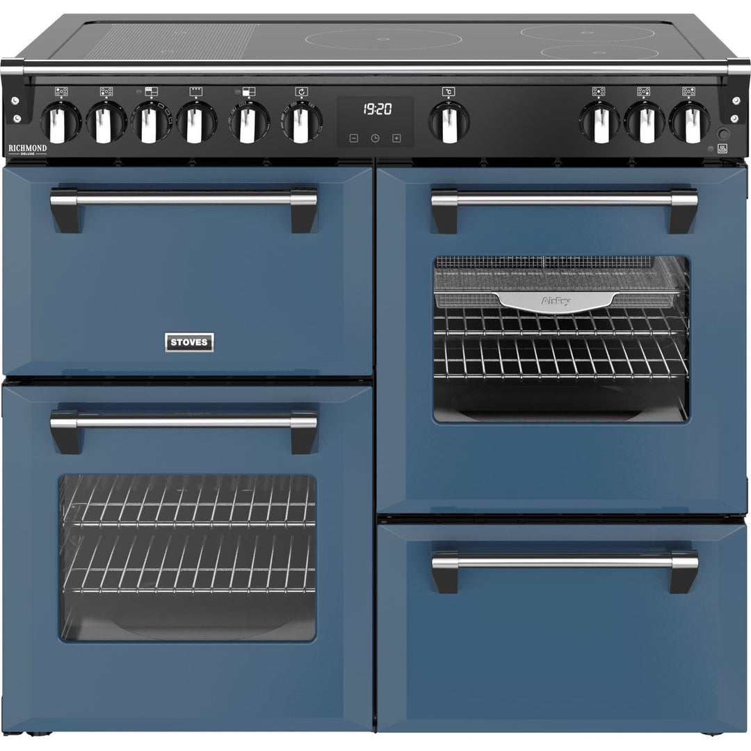 Stoves Richmond Deluxe 100Ei 100cm wide Electric Range Cooker with Induction Hob - Twilight Blue
