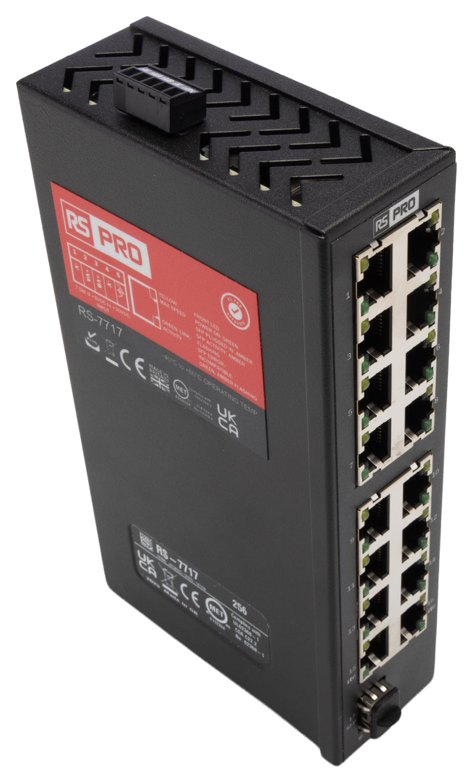 TieDex UK RS-7717 Unmanaged Switch 16 Port Industrial Ethernet Switch