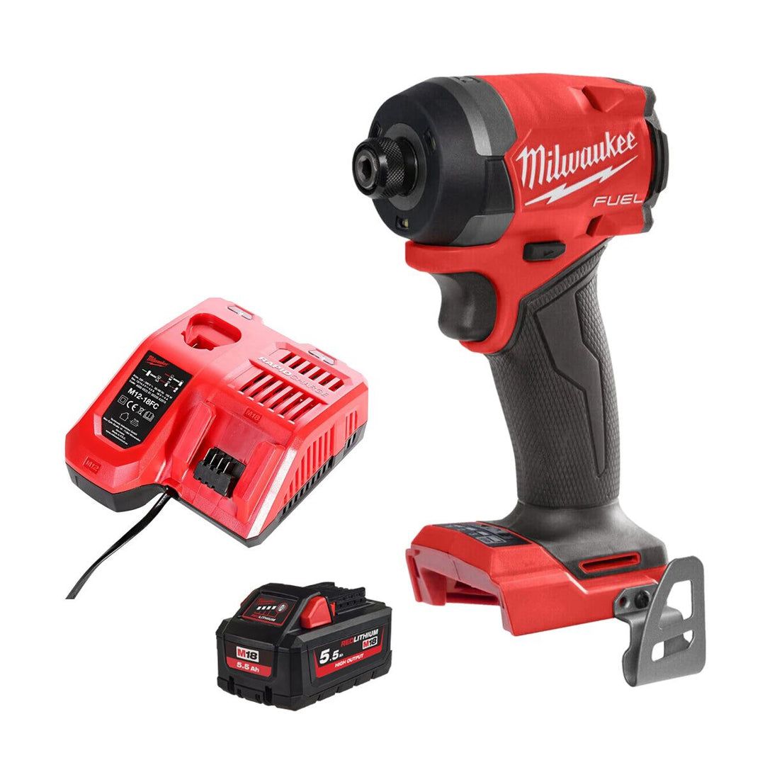 Milwaukee M18FID3-0 18V Fuel Brushless Impact Driver with 1 x 5.5Ah Battery &amp; Charger