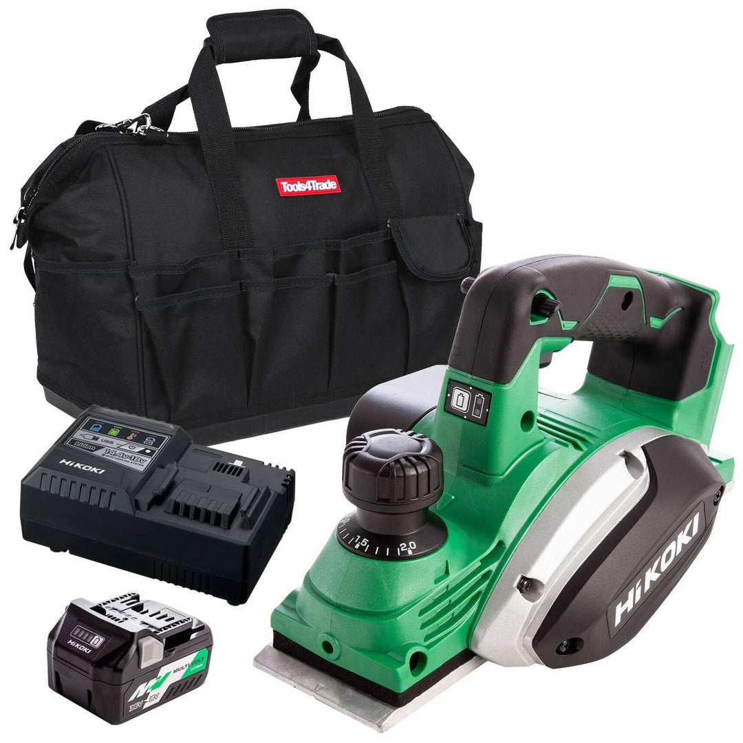 Hikoki P18DSLW4Z 18V Cordless 82mm Planer with 1 x 2.5Ah/5.0Ah Battery Charger & Bag