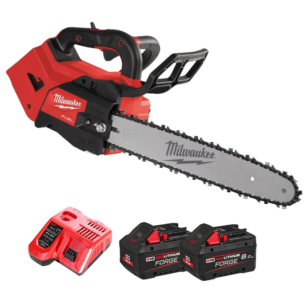 Milwaukee M18FTHCHS35-802 18V FUEL Brushless 35cm Top Handle Chainsaw with 2 x 8.0Ah Battery & Charger 4933499226