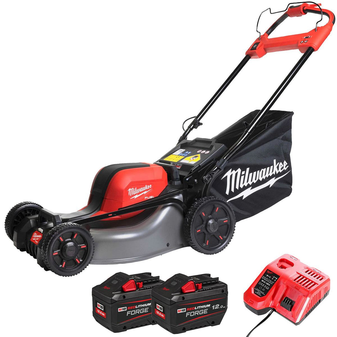 Milwaukee M18F2LM46-0 36V FUEL Brushless 46cm Self Propelled Lawn Mower with 2 x 12.0Ah Battery &amp; Charger