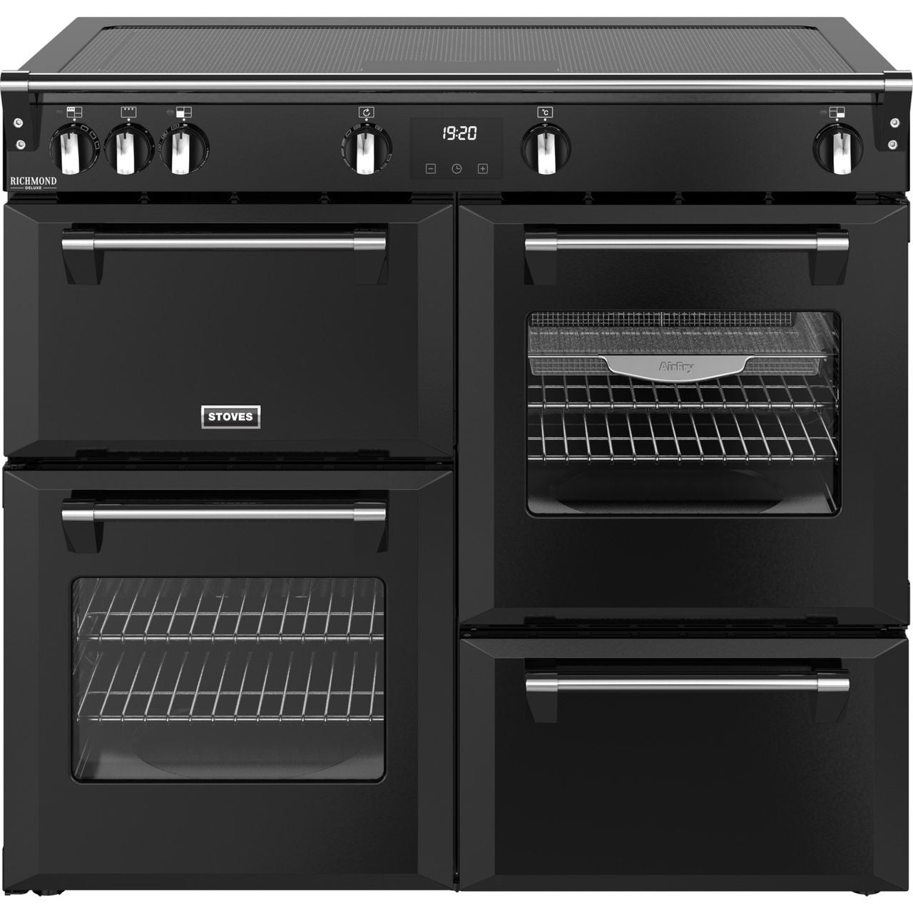 Stoves Richmond Deluxe 100Ei ZLS 100cm wide Electric Range Cooker with Induction Hob - Black