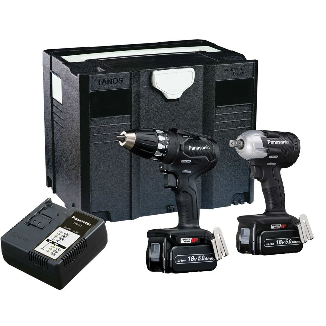 Panasonic PANC232LJ EYC232LJ 18V Twin Pack 2 x 5.0Ah Li-ion Batteries &amp; Charger With Case