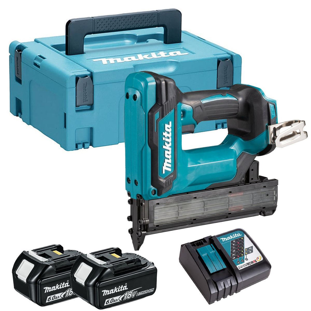 Makita DFN350ZJ 18V Brad Nailer with 2 x 6.0Ah Battery Charger & Case