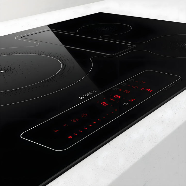 Elica NikolaTesla FIT 3Z 60 60cm Black Induction Hob with Downdraft Extractor