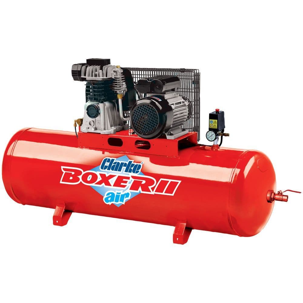 Clarke BOXER II 14/200 O/L Industrial Air Compressor Belt Drive 200L Receiver 14Cfm 3Hp 230V~50Hz