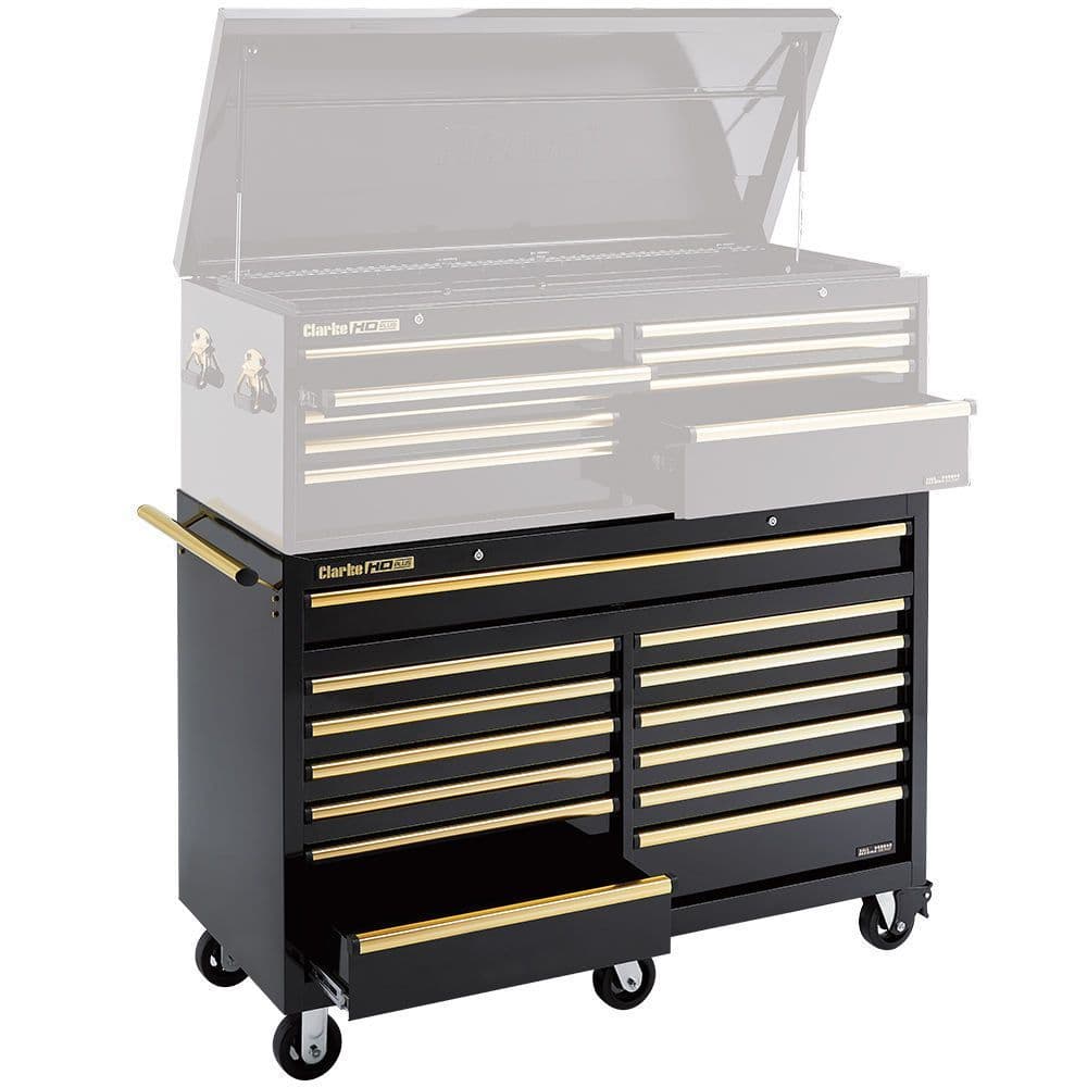 Clarke CBB230C Extra Large HD Plus 13 Drawer Tool Cabinet Red Six Swivel Castor Wheels