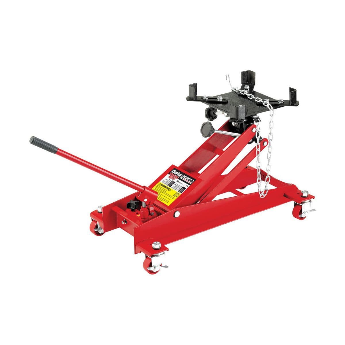 Clarke CFTJ500 0.5 Tonne Transmission Jack With Adjustable Lifting Bed Angle Brackets