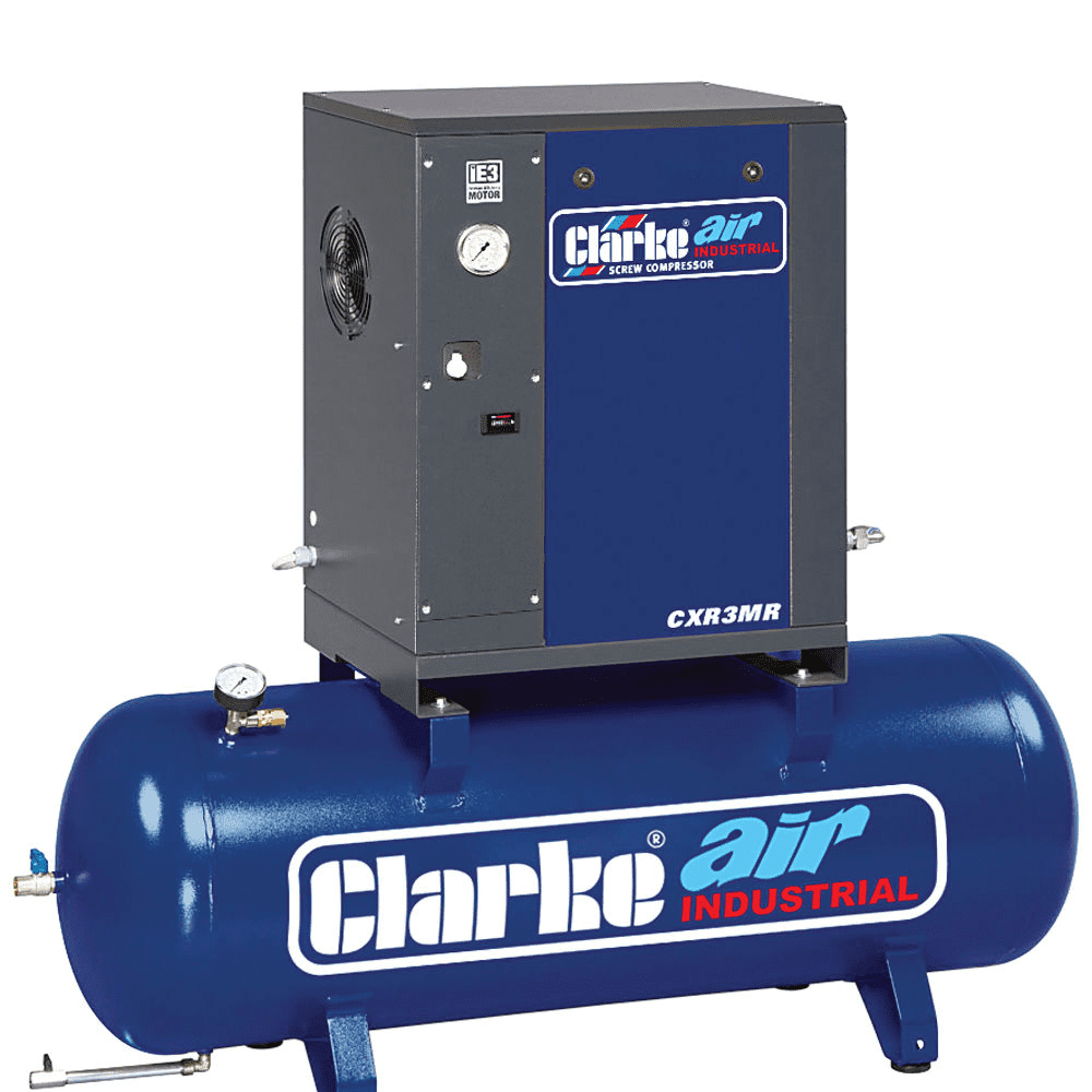 Clarke CXR3MR Industrial Screw Air Compressor 8.5CFM 3hp 106cfm 145psi/10bar 240V~50Hz