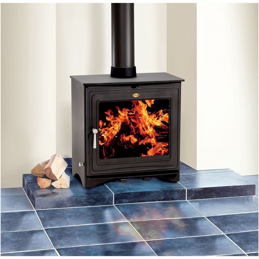Clarke Pembroke II Black Cast Iron Wood &amp; Coal Burning Stove 40000Btu/12Kw