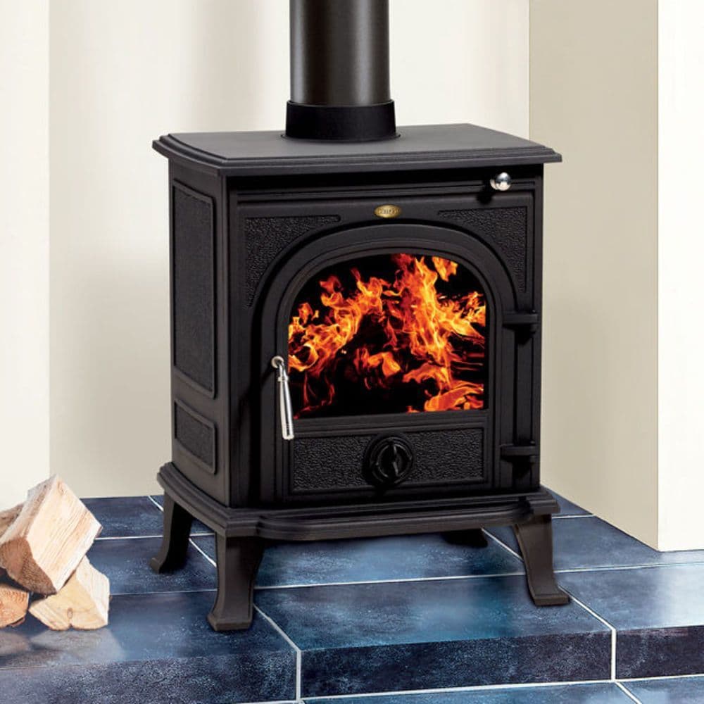 Clarke Richmond II Black Cast Iron Wood &amp; Coal Burning Stove 27000Btu 8Kw