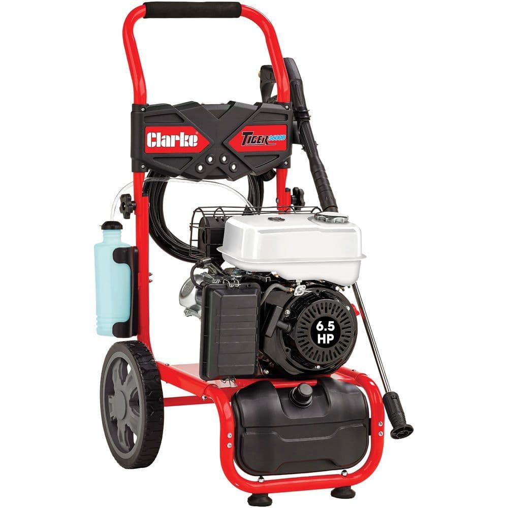 Clarke Tiger 3000B Petrol Powered Pressure Washer 8ltr/min 6.5hp 200 Bar 2900 psi
