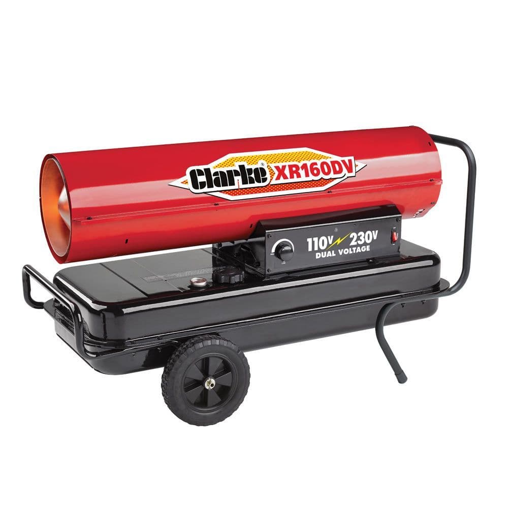 Clarke XR160DV Paraffin/Diesel Space Heater 46.9kW 160,000 BTU Dual Voltage 110V/230V