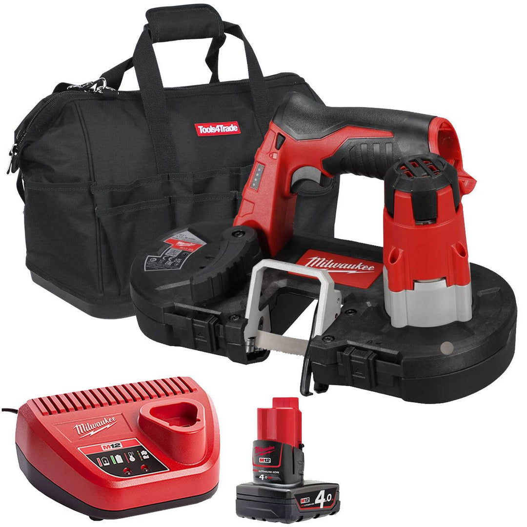 Milwaukee M12BS-0 12V Sub Compact Bandsaw with 1 x 4.0Ah Battery &amp; Charger in Bag