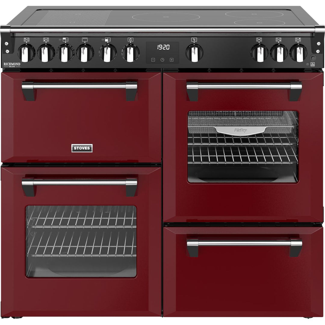 Stoves Richmond Deluxe 100Ei 100cm wide Electric Range Cooker with Induction Hob - Garnet Red