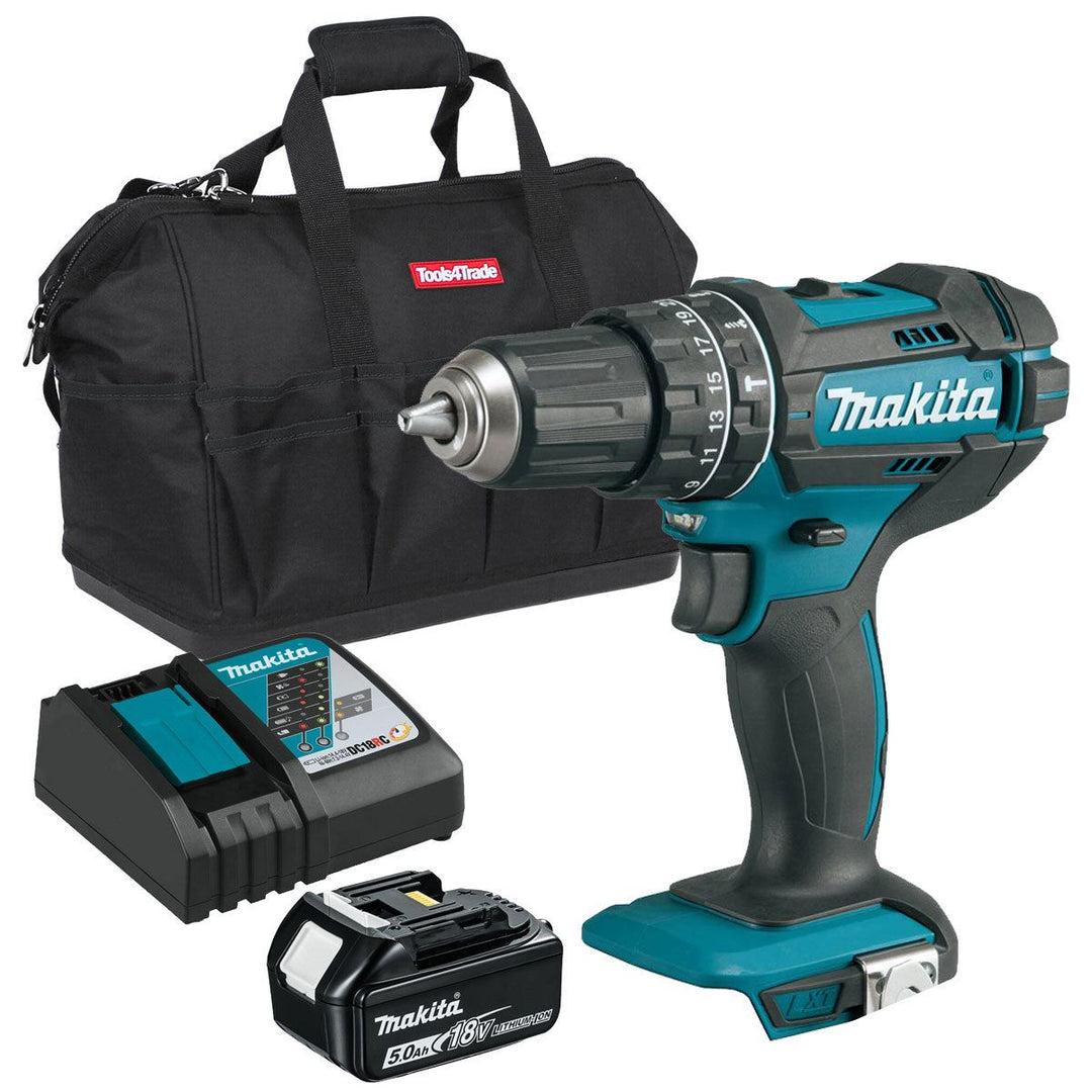 Makita DHP482Z 18V Combi Drill with 1 x 5.0Ah Battery + Charger &amp; Tool Bag