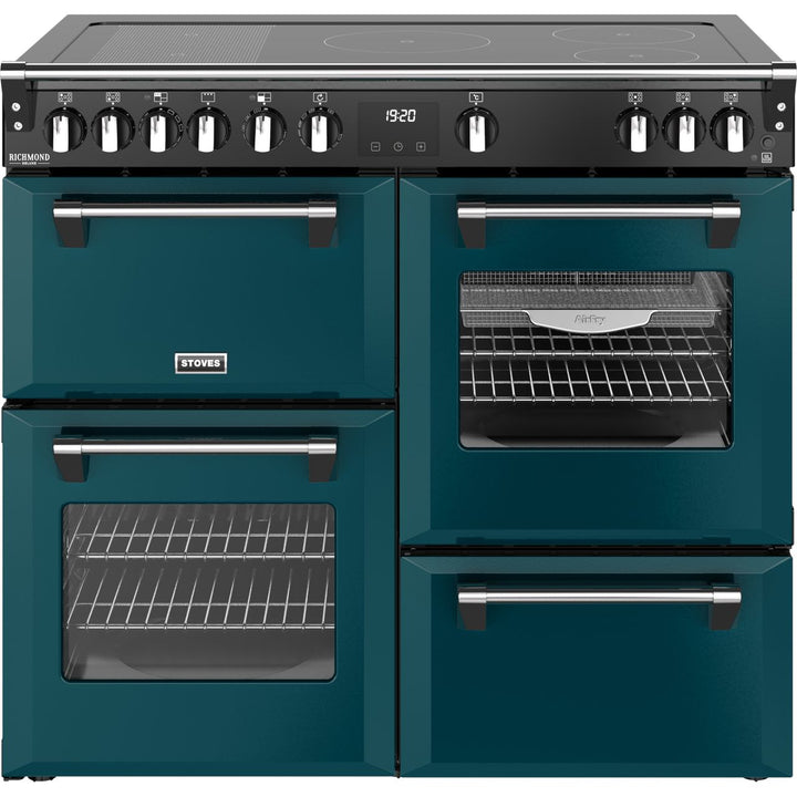 Stoves Richmond Deluxe 100Ei 100cm wide Electric Range Cooker with Induction Hob - Twilight Blue - A Rated