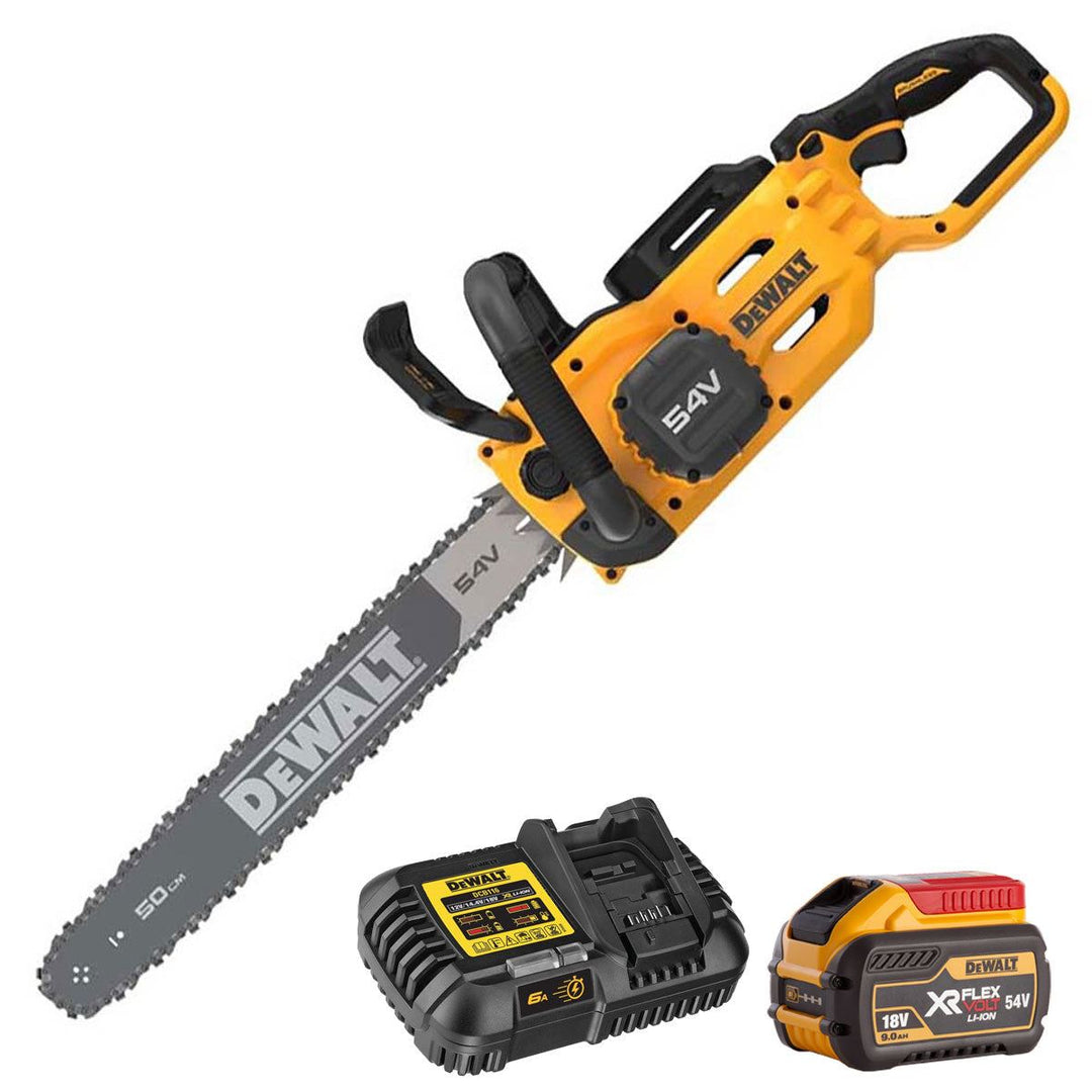 DeWalt DCMCS575N-XJ 54V XR Flexvolt Brushless 50cm Chainsaw with 1 x 9.0Ah Battery & Charger