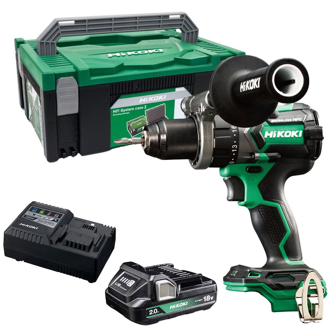 Hikoki DV18DCW2Z 18V Brushless High Torque Combi Drill with 1 x 2.0Ah Battery Charger & Case