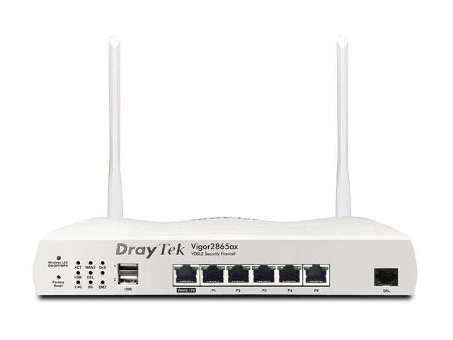 TieDex UK Draytek Vigor 2865ax - wireless router - DSL modem - Wi-Fi 6 - desktop, wall-mountable