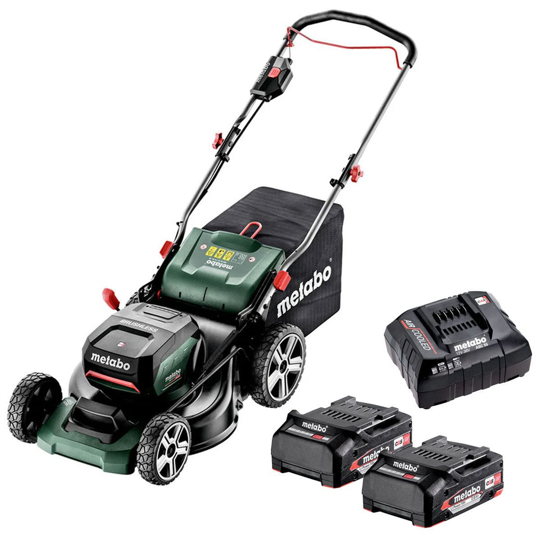Metabo RM 36-18 LTX BL 46 36V Brushless 46cm Lawn Mower with 2 x 2.0Ah Battery & Charger