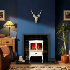 Dimplex Auberry Optimyst Freestanding Electric Stove Fire - Cream - AUB20