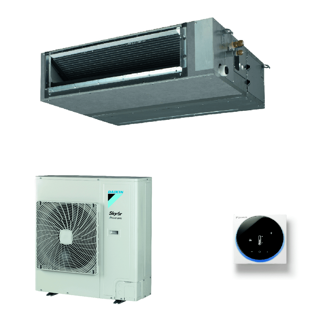 Daikin Air conditioning FBA125A AZAS125MV1 Active Ducted Inverter Heat Pump 12.5kw/42000 Btu R32 1ph