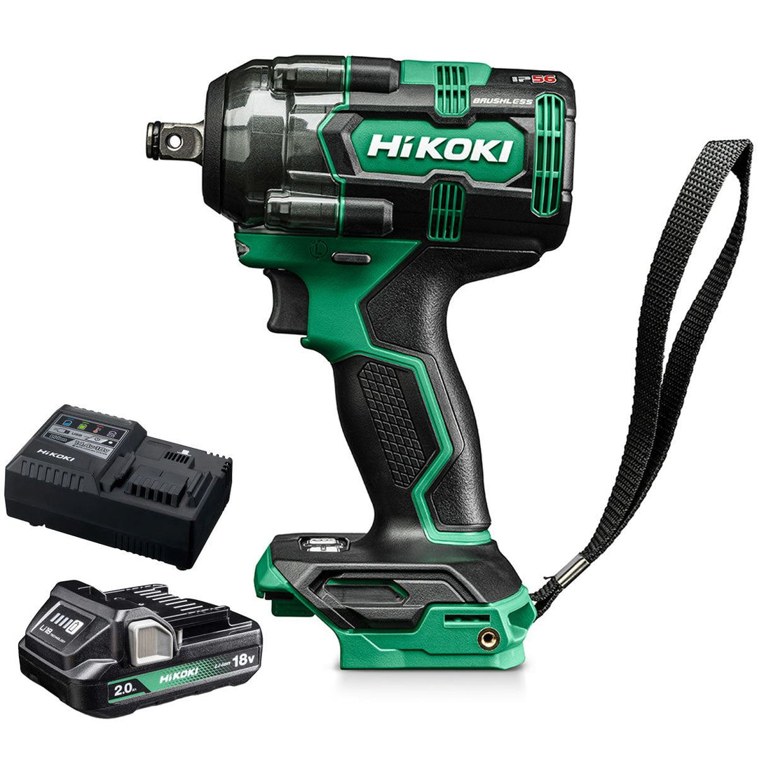 Hikoki WR18DHW2Z 18V Brushless 1/2" Impact Wrench with 1 x 2.0Ah Battery & Charger
