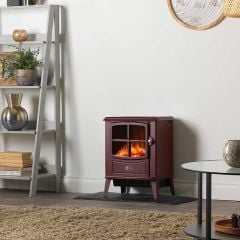 Dimplex Brayford Freestanding Optiflame Electric Stove Fire - Burgundy - BFD20BRG