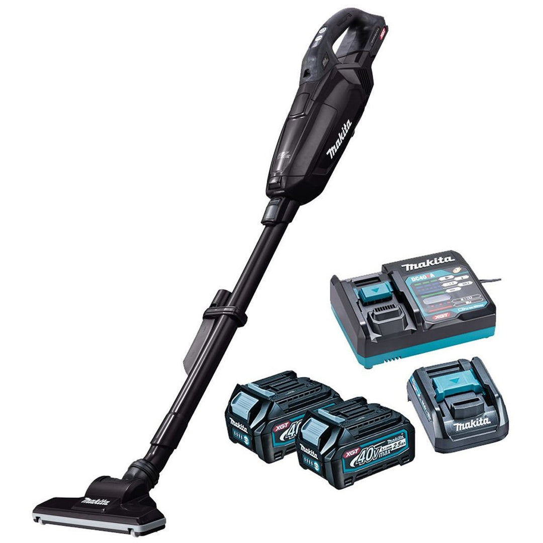 Makita CL002GD206 40V Max XGT Brushless Vacuum Cleaner With 2 x 2.5Ah Battery, Charger & Adaptor