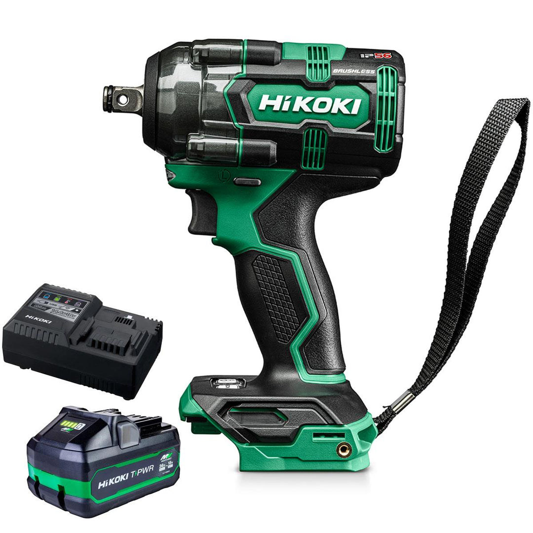 Hikoki WR18DHW2Z 18V Brushless 1/2" Impact Wrench with 1 x 4.0Ah/8.0Ah Battery & Charger
