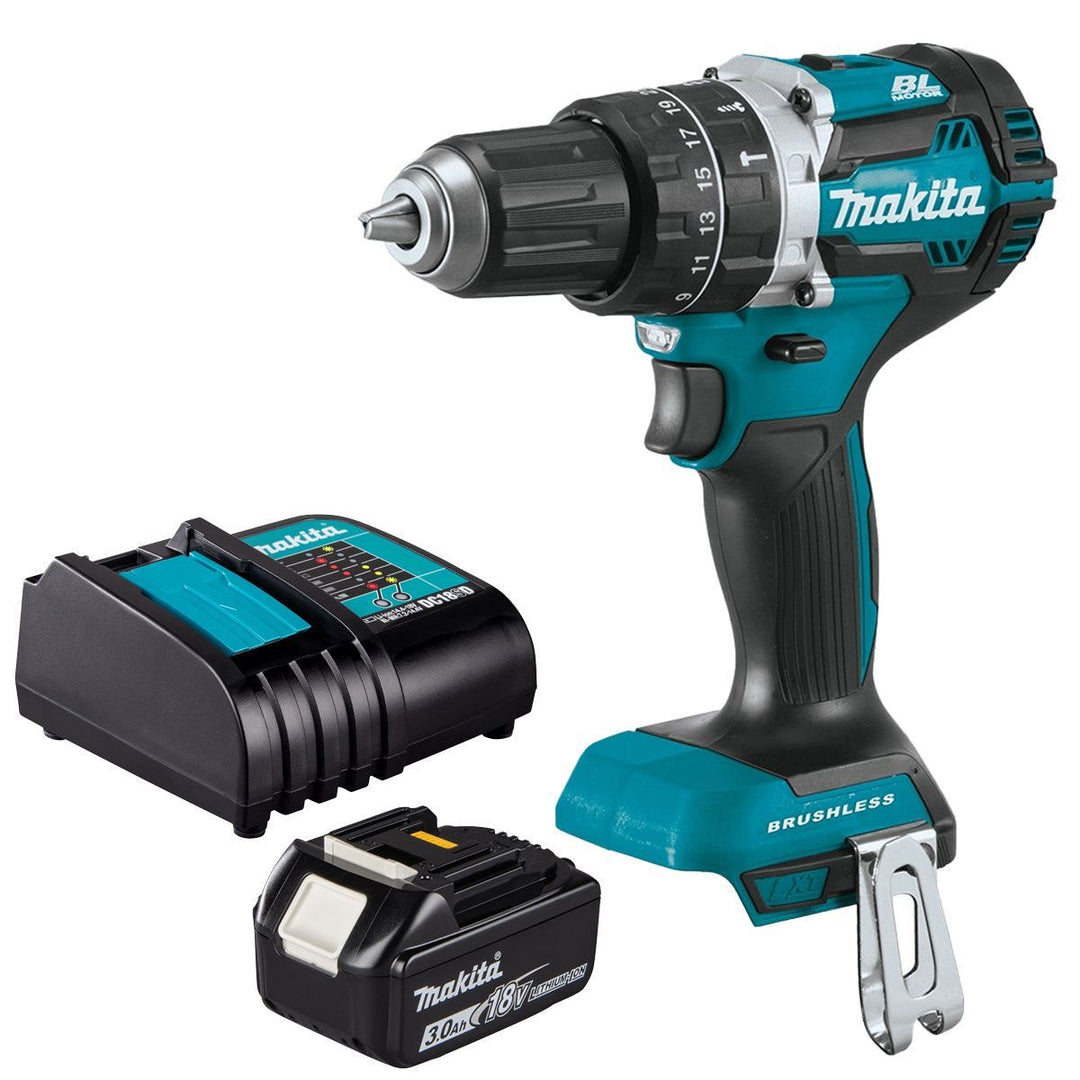 Makita DHP487SF 18V LXT Brushless Combi Drill With 1 x 3.0Ah Battery &amp; Charger