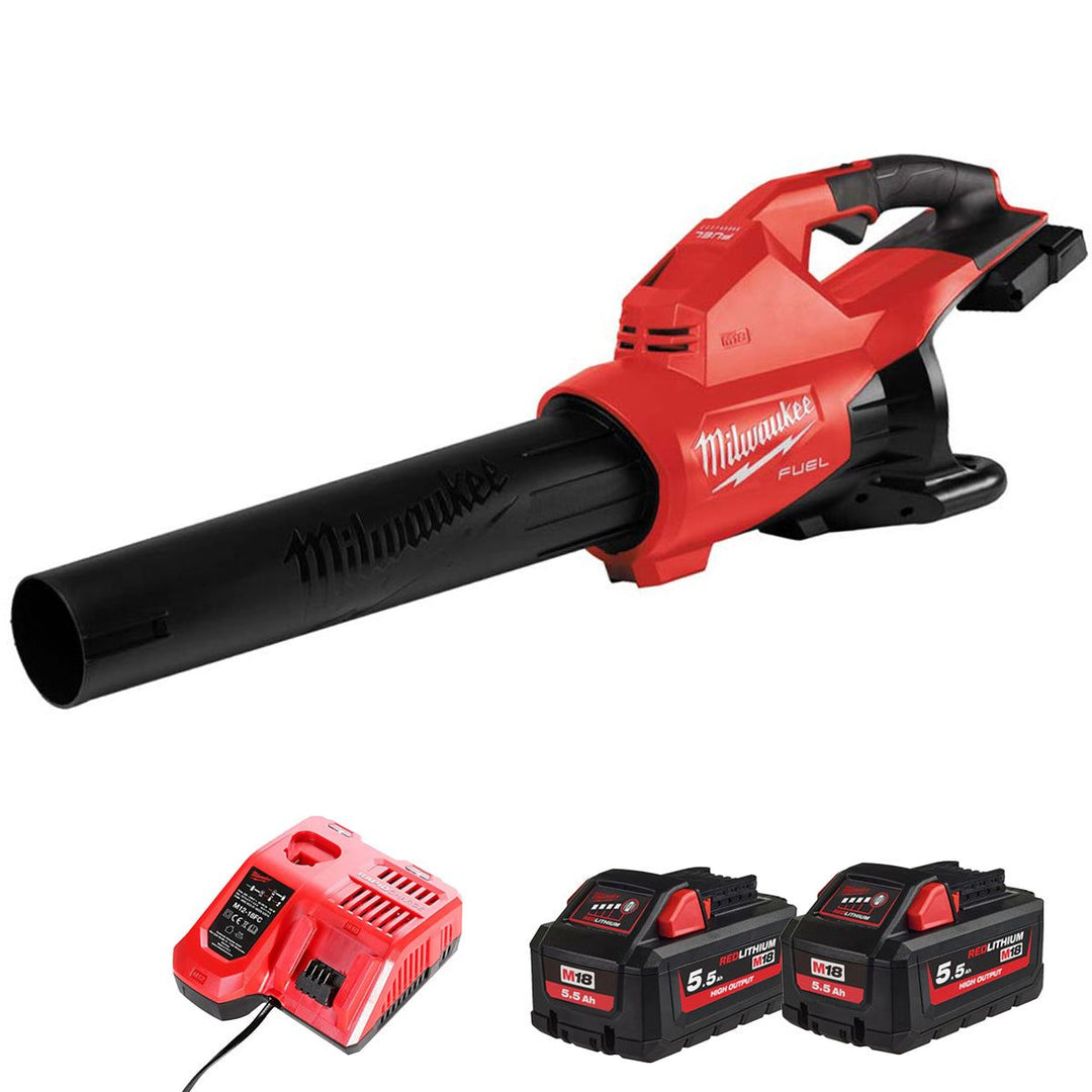 Milwaukee M18F2BL-0 36V Fuel Brushless Dual Battery Blower with 2 x 5.5Ah Battery &amp; Charger