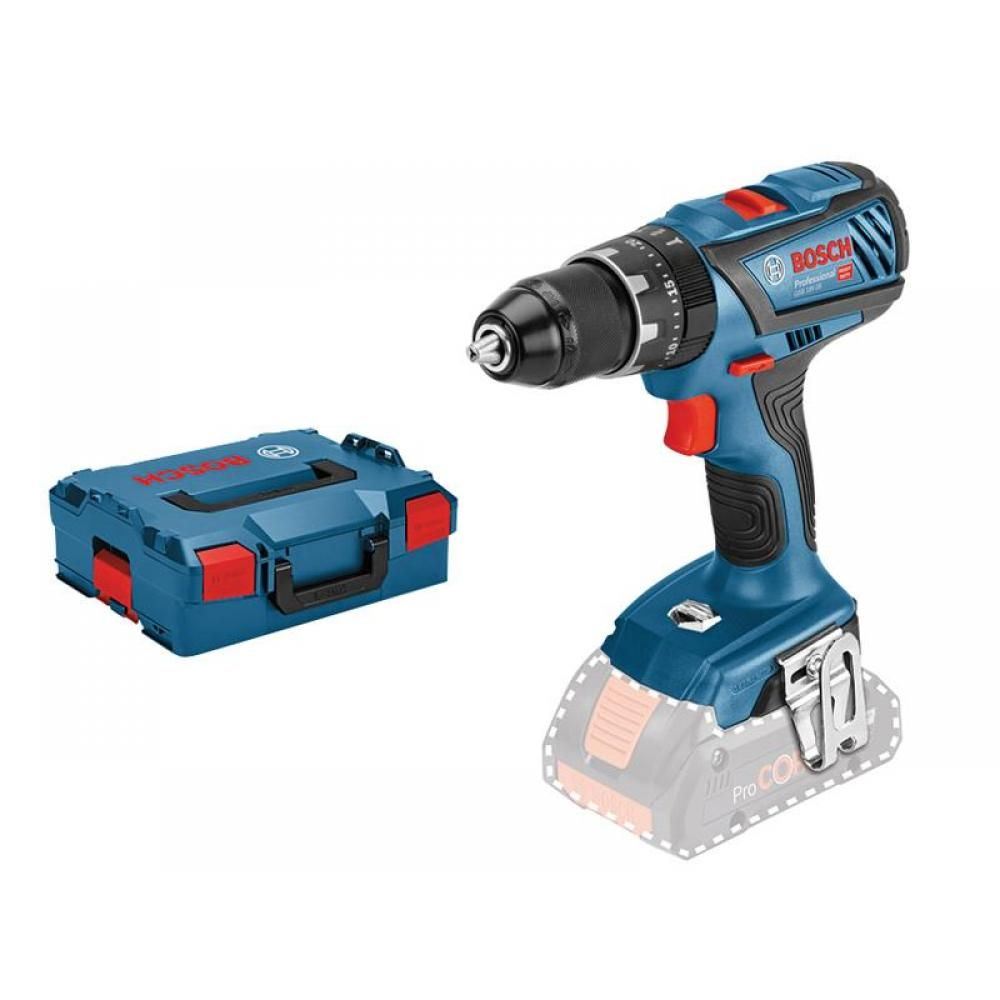 Bosch GSB18V-28 Combi Drill With L-Boxx for Versatile Drilling and Driving Body Only