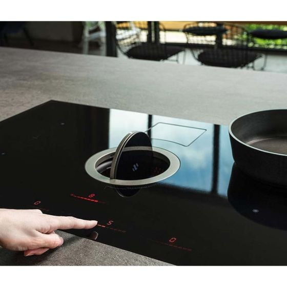 Elica NikolaTesla Switch 83cm Black Induction Hob with Downdraft Extractor
