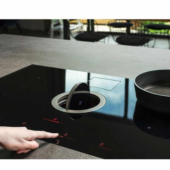 Elica NikolaTesla Switch 83cm Black Induction Hob with Downdraft Extractor