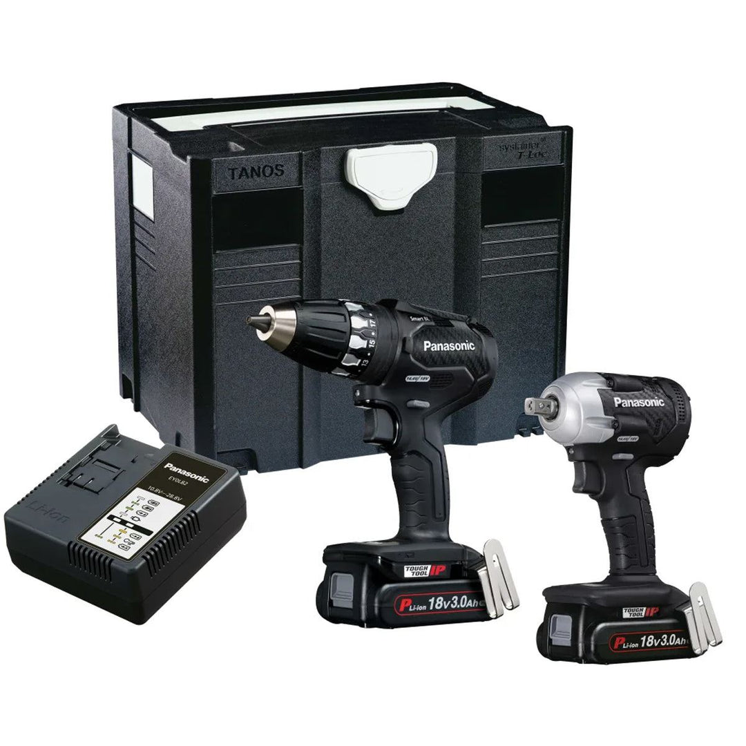 Panasonic PANC232PN EYC232PN 18V Twin Pack 2 x 3.0Ah Li-ion Batteries & Charger With Case