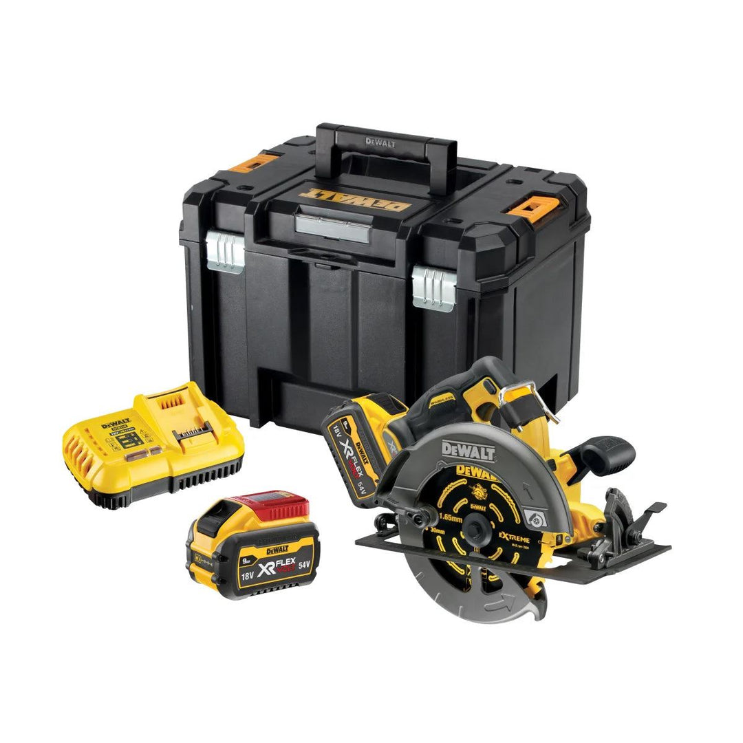 Dewalt DCS578X2 54V Flexvolt Brushless 190mm Circular Saw with 2 x 9.0/3.0Ah Batteries Charger & Case