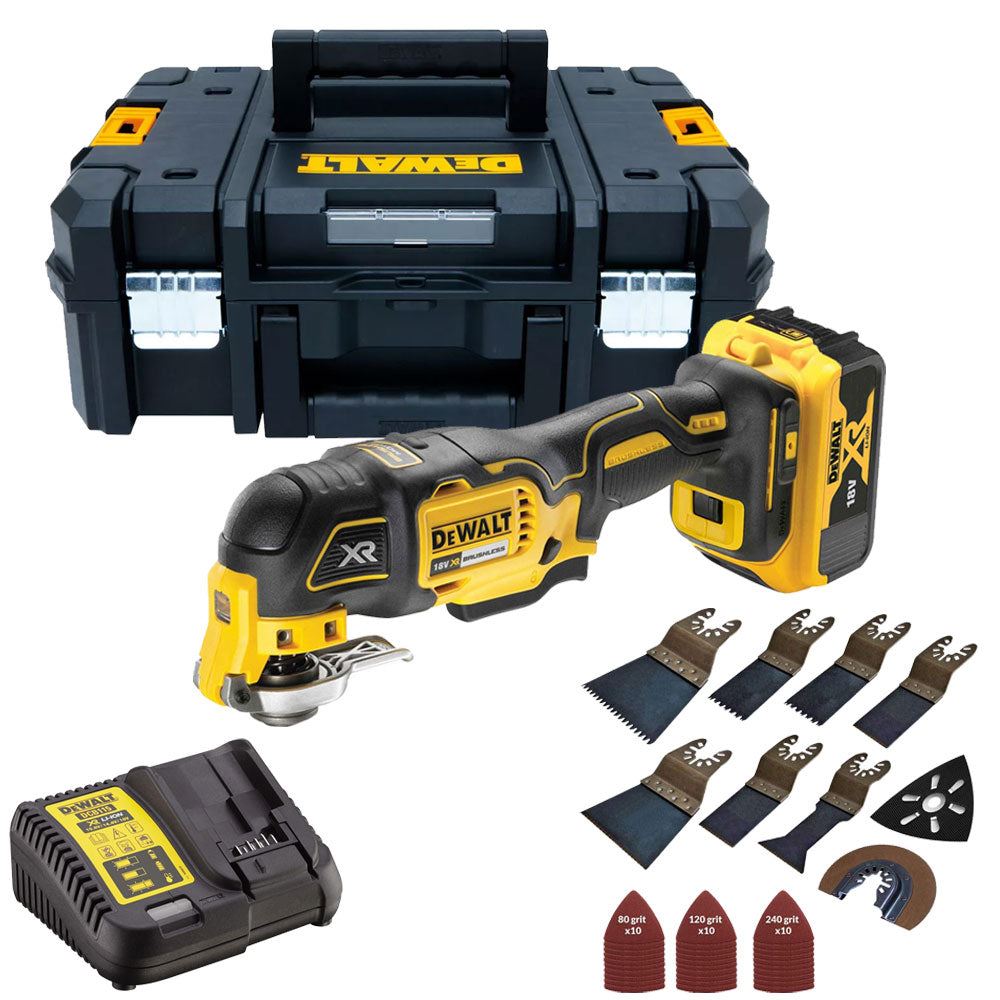 Dewalt DCS356N 18V Brushless MultiTool 1 x 4.0Ah Battery with 39 Piece Accessories Set