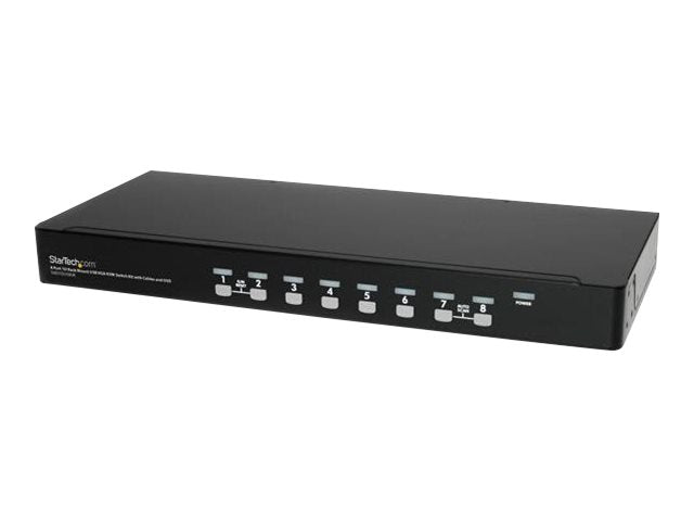 TieDex UK StarTech.com 8 Port 1U Rackmount USB KVM Switch Kit with OSD and Cables - Rack mount KVM - VGA KVM Switch - 8 Port KVM Switch (SV831DUSBUK) - KVM switch - 8 ports - rack-mountable