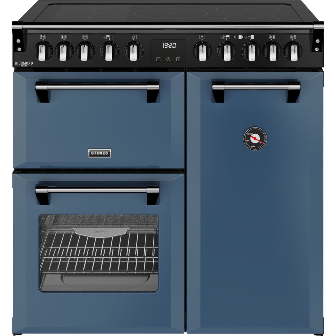 Stoves Richmond DX 90Ei 90cm wide Electric Range Cooker with Induction Hob - Twilight Blue
